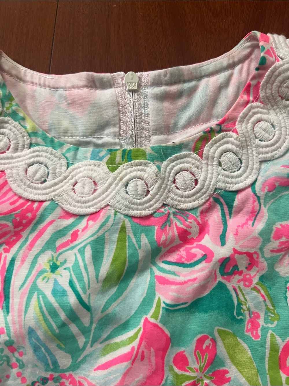 Lilly Pulitzer Pink & Mint Floral Shift Dress toddler 3T - Picture 7 of 7